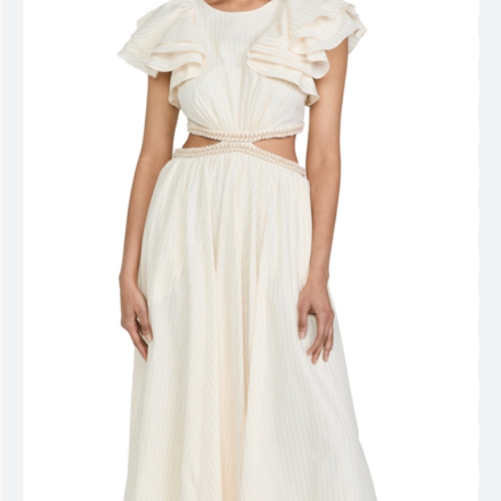 Zimmermann Cream Pleated Dress